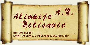 Alimpije Milisavić vizit kartica